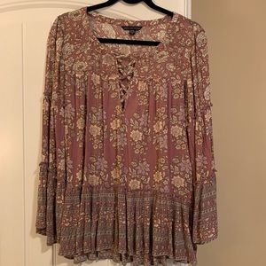 long sleeve floral blouse
